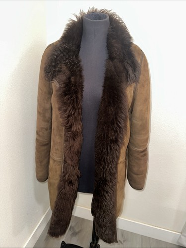 Cappotto shearling scamosciato