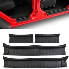 Voiture Porte Marche Pieds Gardes Seuils Décoration Bordure 4PCS Noire