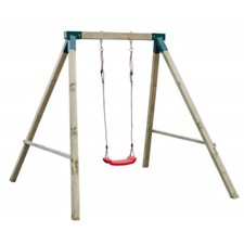 Altalena in Legno Singola per Bambini da Esterno Giardino 1 Seggiolino Seduta