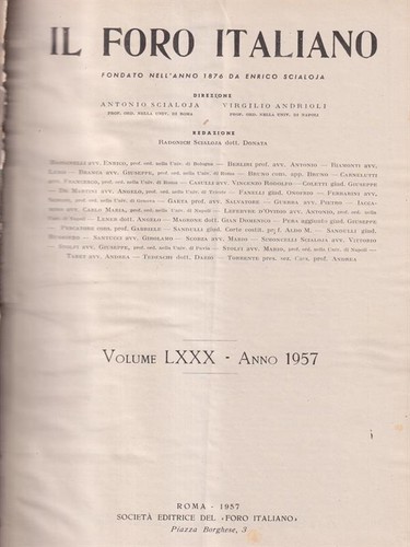 Foro italiano 1957 vv - foro,