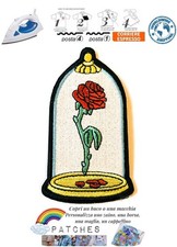 Patch rosa incantata Bella la Bestia toppa termoadesiva incantesimo Beauty rose