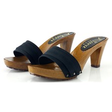 Zoccoli DONNA NERI- Made in Italy 35 al 41 - Tacco 8-K5101 NERO