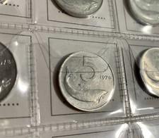 Moneta 5 Lire del 1979 REPUBBLICA ITALIANA Originale Antica Rara Delfino