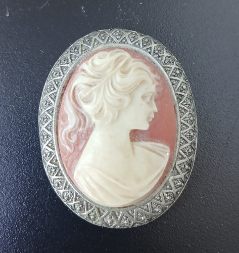 Spilla cammeo vintage 55mm - spilla,