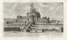 Marco Sadeler - Roma Castel Sant'Angelo Engelsburg Rom Incisione 1660