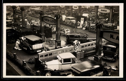 Cartolina esposizione auto - , con