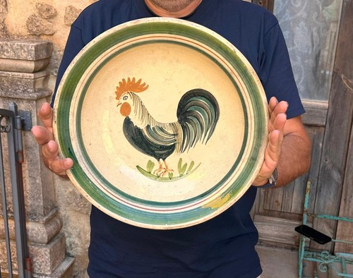 Fangotto gallo piatto ceramica