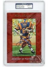 Tom Mack 2016 Autografi Storici Arte del Calcio Serie 2 Jumbo Auto PSA/DNA 10