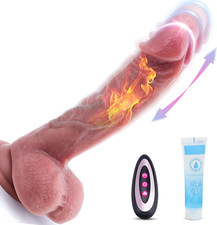 Dildo Realistici Con Forte Aspirazione, Vibratori Riscaldato a 42 °C Con Stimola