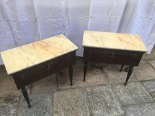 Coppia di comodini vintage anni 60 con ripiano in marmo