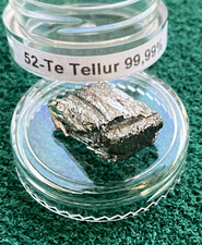 5g Tellur Metallo 99,99% 52 Te Elemento Tellurio Raro Campione Laboratorio Terre Rare