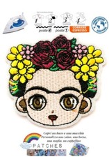 patch Frida Kahlo painter icona toppa termoadesiva pittrice artista fiori testa