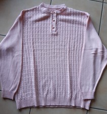 MAGLIA DONNA IN 50% LANA MANICA LUNGA ROSA TG. M COMODA 