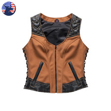 Gilet donna pelle marrone