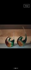 Coppia Uccelli In Vetro Di Murano massiccio