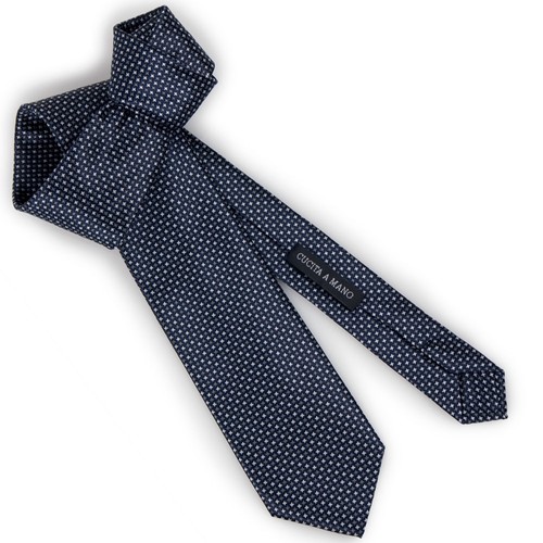 Cravatta blu jacquard uomo
