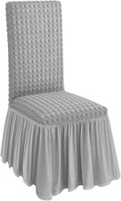 Alfionapoli Coprisedie Coppia 2 Vesti Sedia con Volant Tessuto Bolle Vari Colori