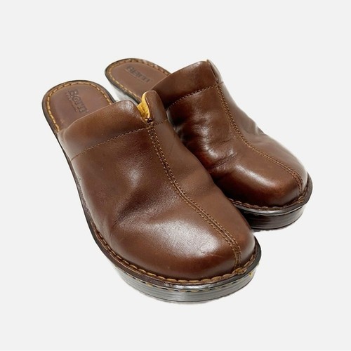 Zoccoli born pelle marrone - zoccoli,