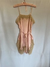 Antico pagliaccetto orsacchiotto slip rosa seta e pizzo lingerie anni 20/30