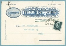 TORINO - FABBRICA BILIARDI - Cartolina Originale d'Epoca FG Viaggiata nel 1944