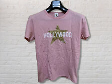 Hollywood Milano T-shirt Ragazzo M Logo Rosa Oro Alternative Casual Y2K 2000s