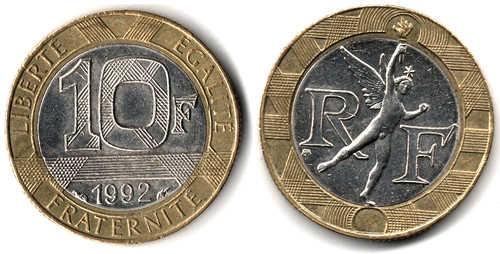 Francia francs 1992 - francia, 10