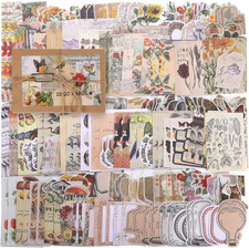 200 Fogli Scrapbooking Kit, Carta per Scrapbooking Adesivi Decorativi Vintage Ac
