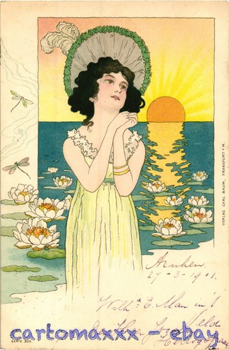 Art nouveau beautiful woman - -,