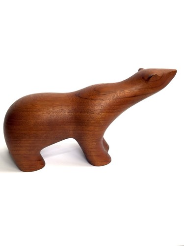 Orso polare teak intagliato - polare, in