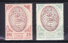 Italia Repubblica - 1956 n.806/807  ONU - Francobolli MNH**