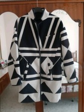 Cappotto Zara Basic taglia XS misto lana blu bianco donna ragazza giaccone 