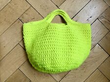 Borsa all'uncinetto crochet bag shopper borsa Ibiza uncinetto borsa cestino giallo uovo fluo