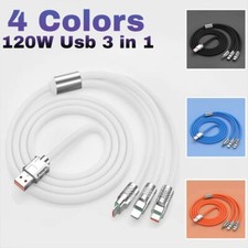 CAVO DI RICARICA CELLULARE 6A 120W TIPO TYPE C IPHONE MICRO USB CAVETTO 3 IN 1