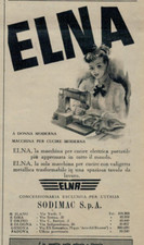 Pubblicita Vintage Anni 50 :  Elna, La Macchina per Cucire Elettrica