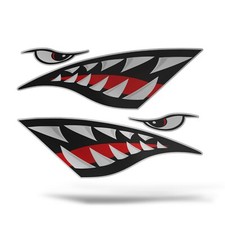 x2 Adesivi SQUALO Sticker Barca Nave Motoscafo Camper 4x4 Surf Marina Auto Moto