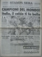 STAMPA SERA MONDIALE CALCIO ITALIA CAMPIONI DEL MONDO 12/7/1982 ESPANA 82