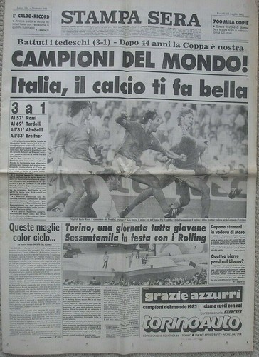 Stampa sera mondiale calcio - sera,