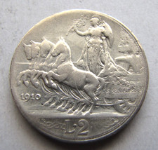 Italy KM46 2 Lire 1910 F-VF