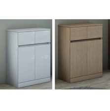 Base bassa doppia multiuso laccata bianco mobile bagno scarpiera ante cassetti|9