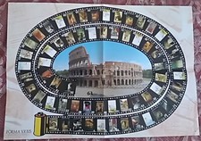 VINTAGE RARO CARTELLONE GIOCO DELL'OCA  IN FORMA URBIS ITINERARI ROMA ANTICA