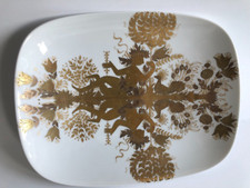 Grande piatto bianco dorato Rosenthal Studio Line Bjorn Wiinblad vintage raro