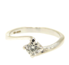 Anello solitario usato con diamante naturale 0,23 ct oro massiccio 18k brillante