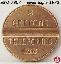1973 GETTONE TELEFONICO ESM 7307 in gettoni da telefono di raro medaglia token @