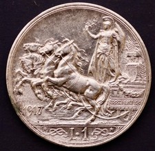 Italia lira 1917 - 1, quadriga