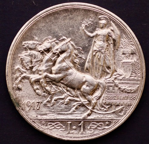 Italia lira 1917 quadriga - 1917,
