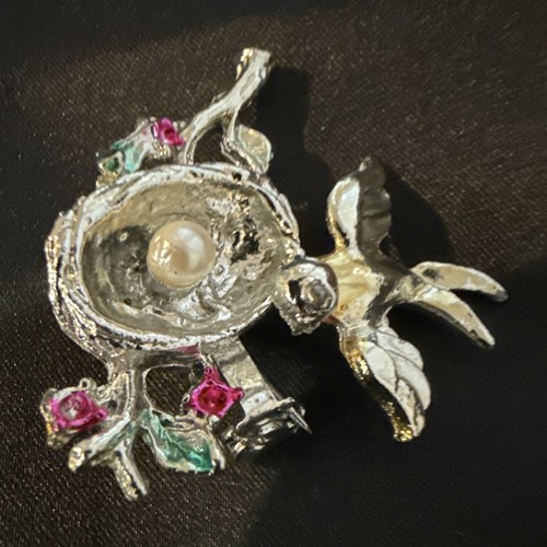 Spilla fiore tono - , argento