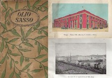 OLIO SASSO ONEGLIA RICETTARIO PUBBLICITARIO ANNI 1930 TRENO VAGONI CISTERNA