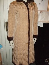 CAPPOTTO IMBOTTITO TRAPUNTATO PELLICCIA ECOLOGICA SINTETICA ECO FAUX VISONE  L