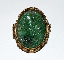 Anello vintage giadeite verde