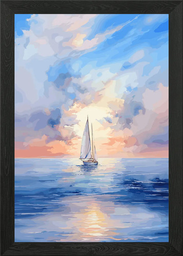 Quadro tramonto barca vela - quadro, a